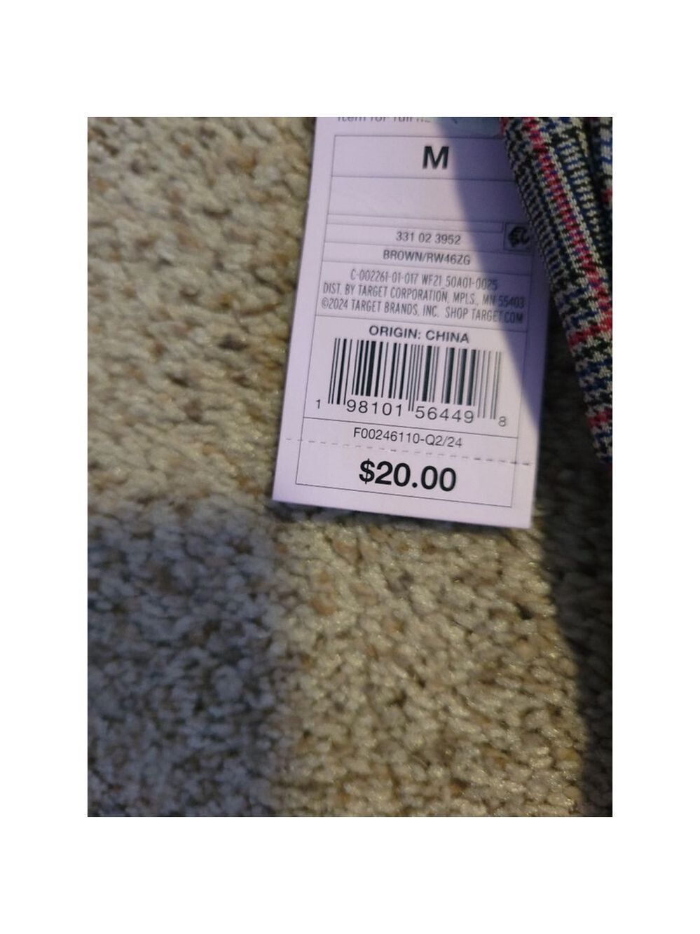 Wild Fable Gray Plaid Smocked Top M - Picture 7 of 7